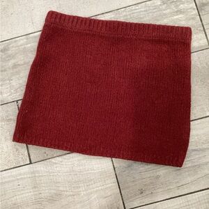Flat white Chic Burgundy Knit Mini Skirt size X-Large  #17